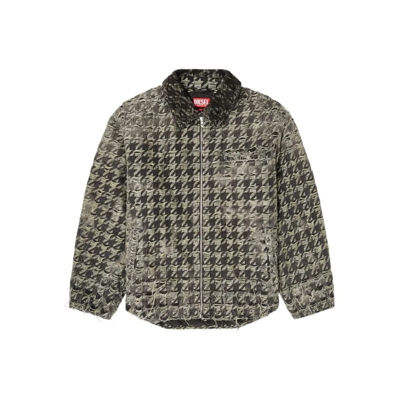 Diesel  Grey Houndstooth Jacket Grey