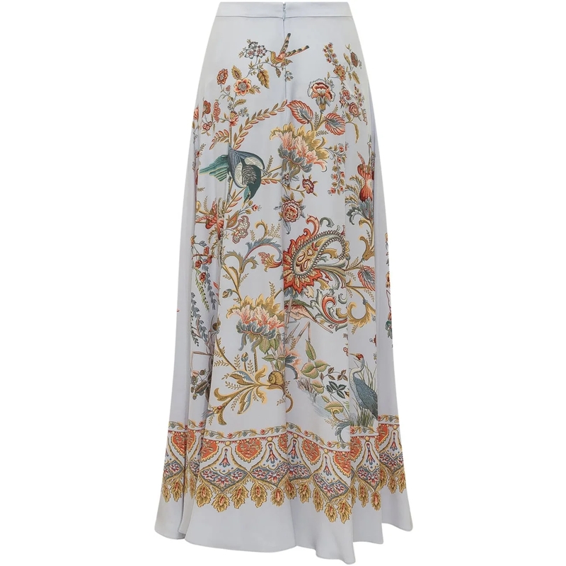 Etro Maxirock Gonna Lunga con Stampa Floreale weiß(Image 2)