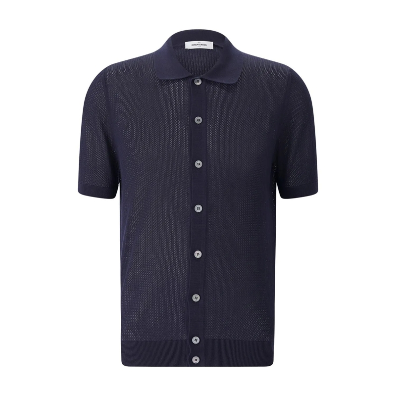Gran Sasso Hemd Kurzarm-Hemd aus Baumwolle blau