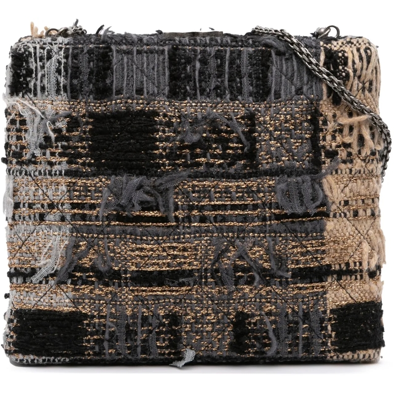 Chanel Sac à bandoulière Multicolor Tweed Quadrato Box Crossbody Bag schwarz