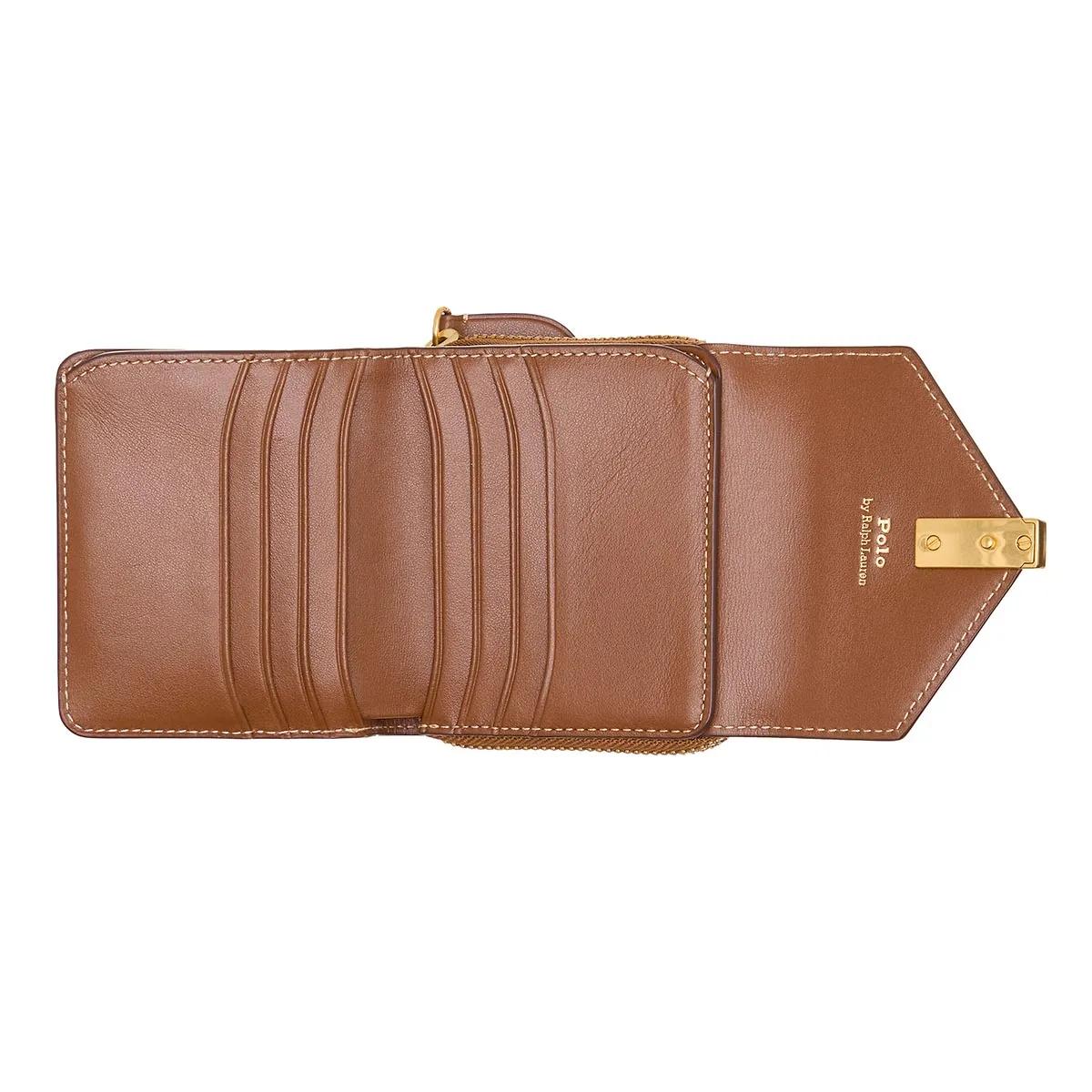Thumbnail - Polo Ralph Lauren Portemonnaie - P Id Compact-Wallet-Small - Gr. unisize - in Braun - für Damen