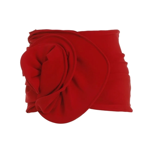 Magda Butrym Red Wool Mini Skirt Roses Red Minirokken