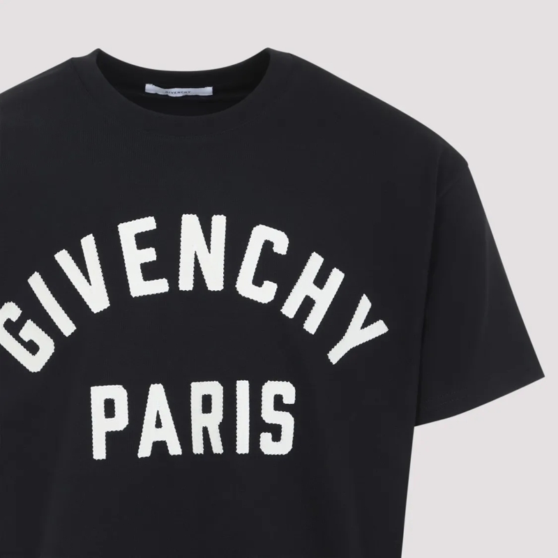 Givenchy T-Shirt Classic Cotton T-Shirt With Arched Logo Black(Image 6)