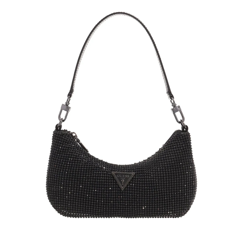 Guess Hobo Bag Zalina Mini Top Zip Shldr Bag Black