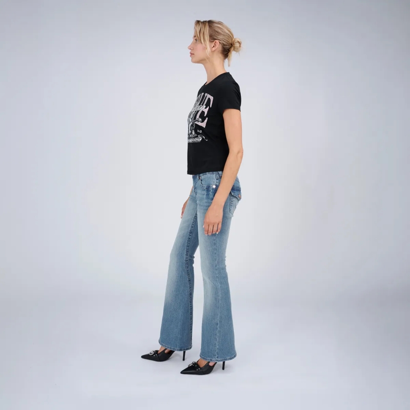 True Religion Jeans - Low Rise Jeans- Modell: JOEY- Drehbein- Gedre blau(Image 3)