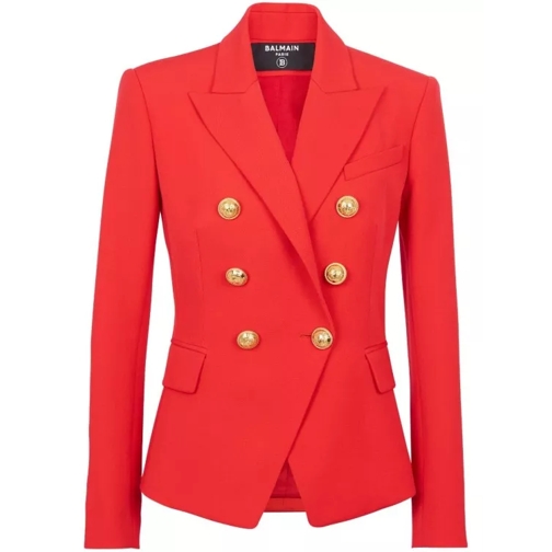Balmain Classic 6-Button Red Jacket Red 