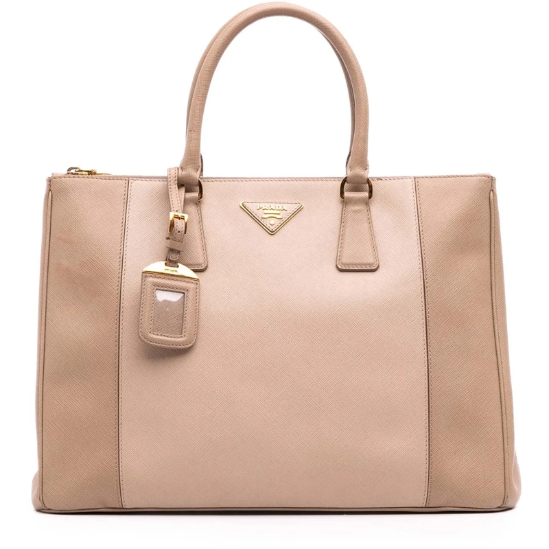 Prada Sac à bandoulière Large Bicolor Saffiano Lux Galleria Double Zip Sat braun