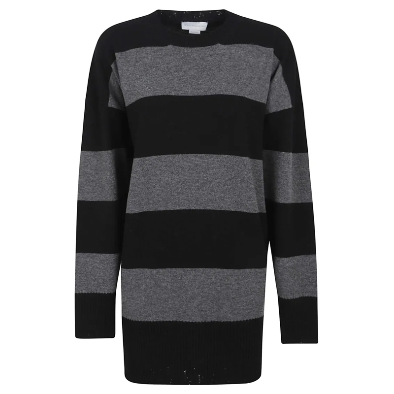 Stella McCartney Trui Horizontal Stripe Long-Sleeve Sweater Black