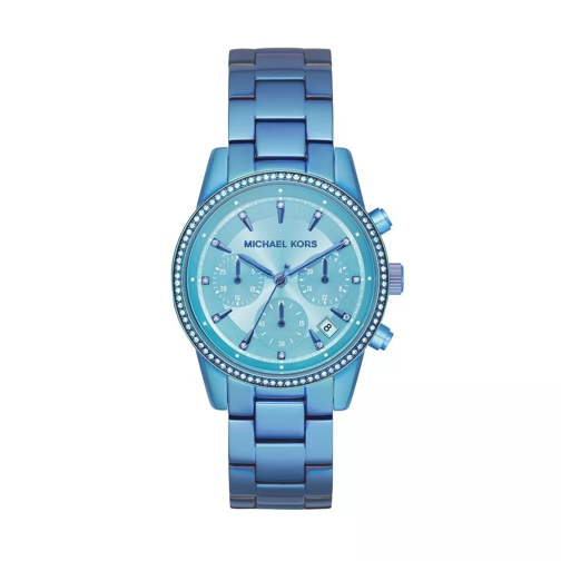 Michael Kors MK6684 Ritz Jetset Watch Blue Iridescent Cronografo
