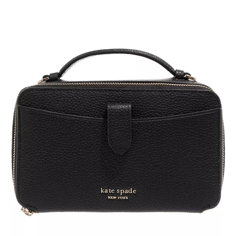 Kate Spade New York Crossbody Bag Hudson Pebbled Leather Double Zip Crossbody Black