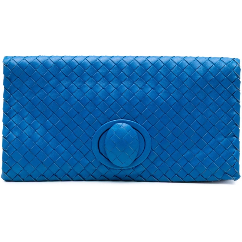 Bottega Veneta Clutch Nappa Intrecciato Turn Lock Clutch blau