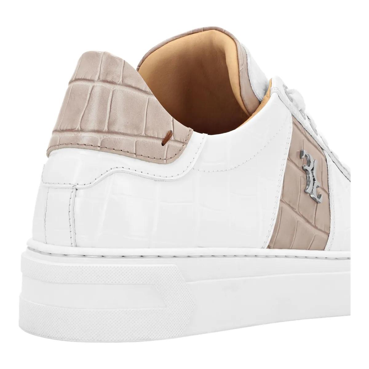 Thumbnail - BILLIONAIRE Low-Top Sneaker - Low-Top Turnschuhe Crocco Print - Gr. 46 (EU) - in Weiß - für Damen