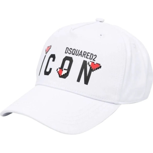 Dsquared2  Icon Logo Printed Curved Peak Baseball Cap weiß