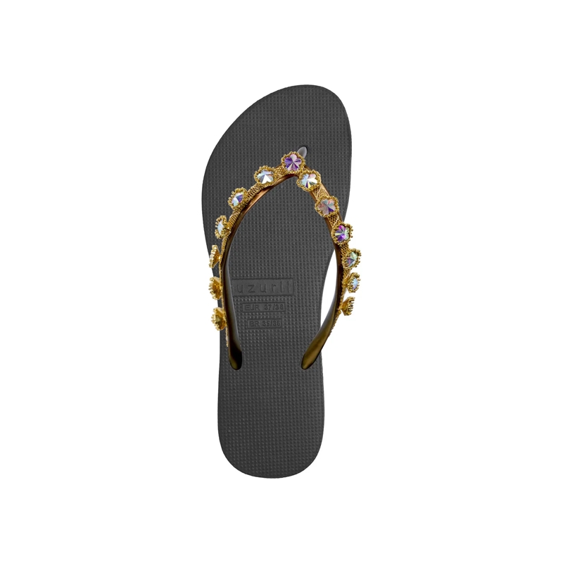 UZURII Flip Flops Zehentrenner Black Crocodile Switch High Heel schwarz