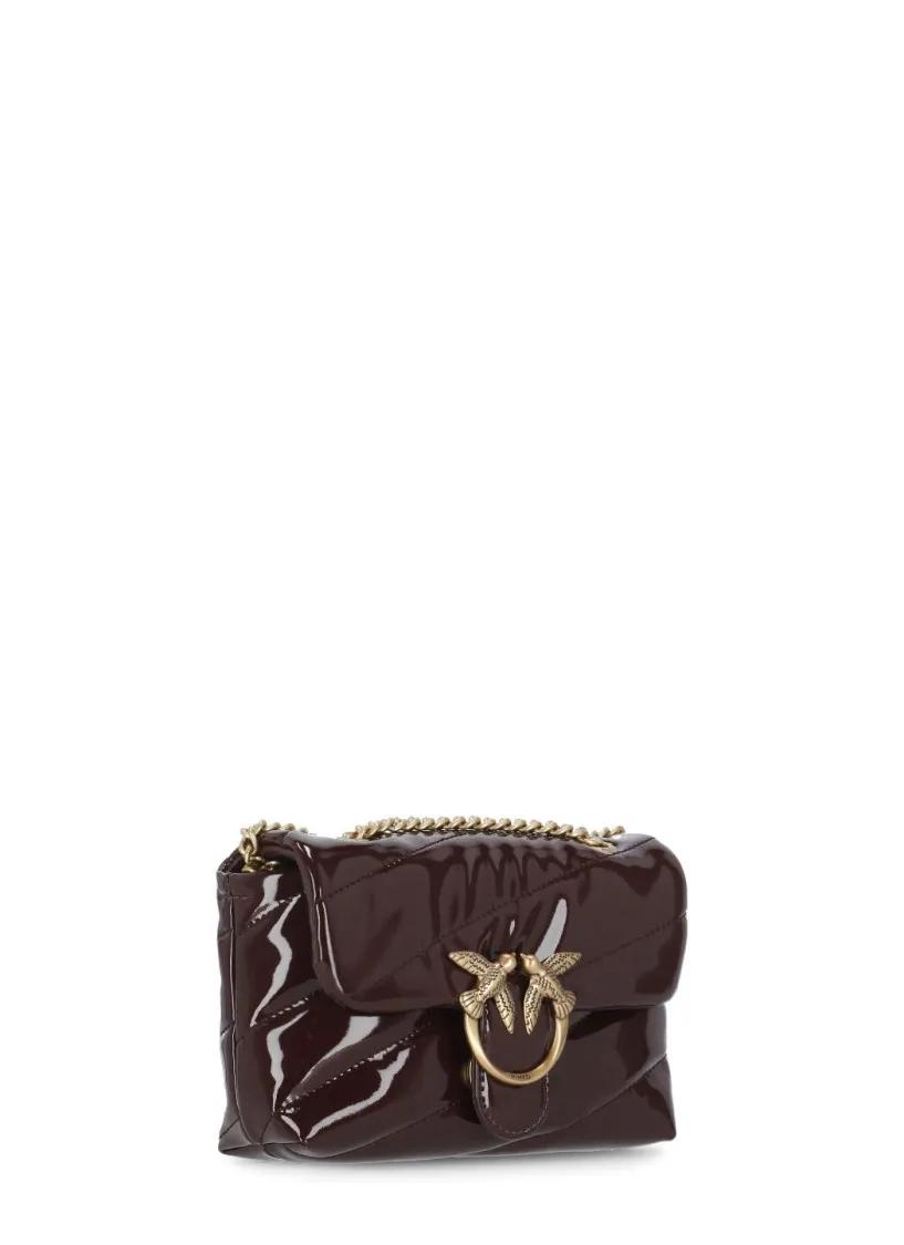 Pinko Gewatteerde Burgundy Schoudertas met Goudkleurige Hardware Red Dames