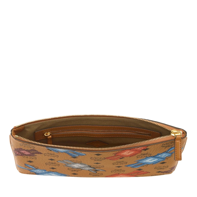 MCM Pochette Aren Visetos Flat Pouch Med Co Cognac(Image 9)