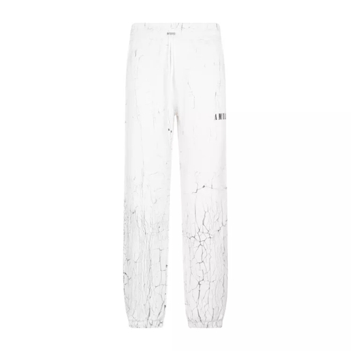 Amiri White Cracked Dye Logo Sweatpants White 