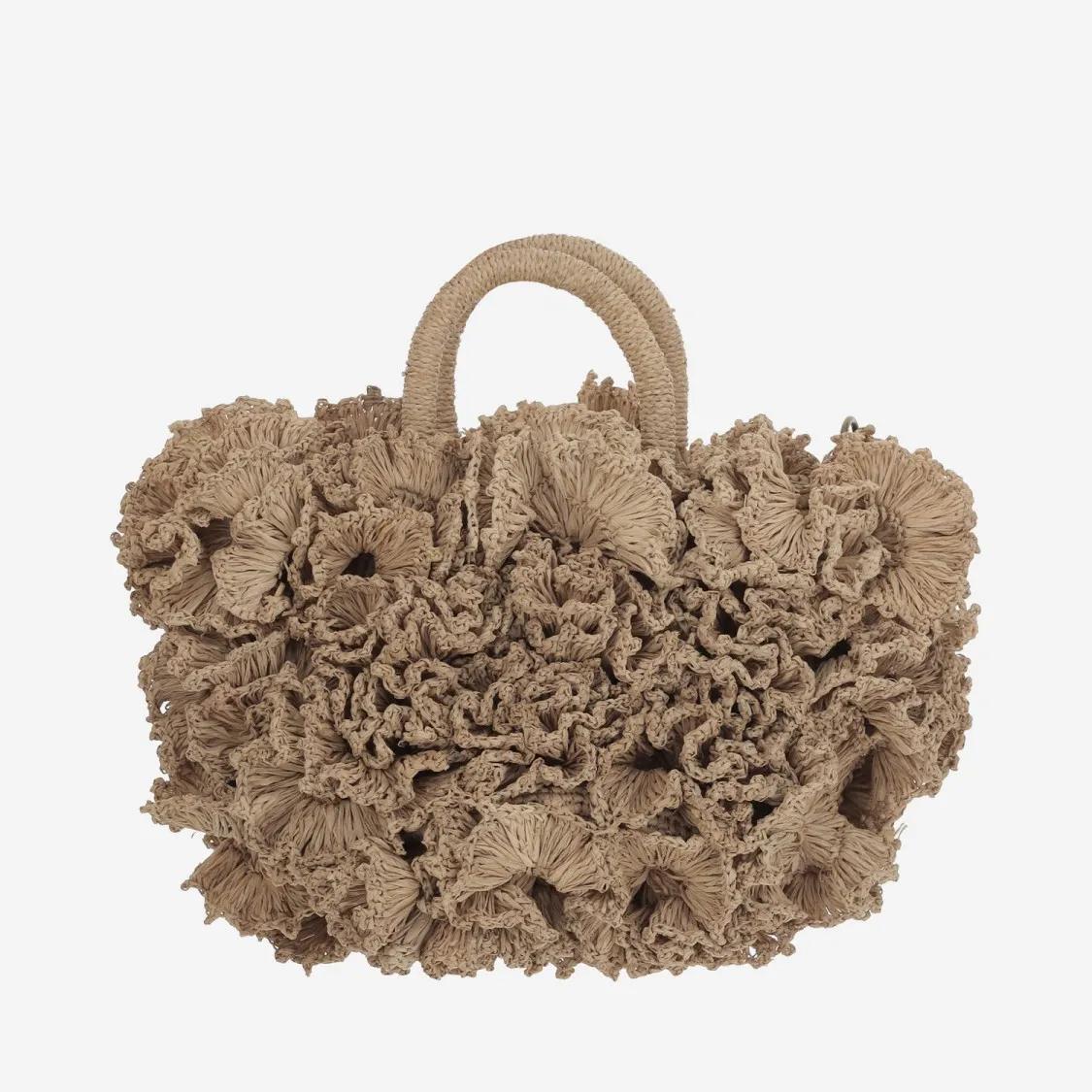 IBELIV Totes & shoppers Straw Shoulder Bag With Ruffles in bruin
