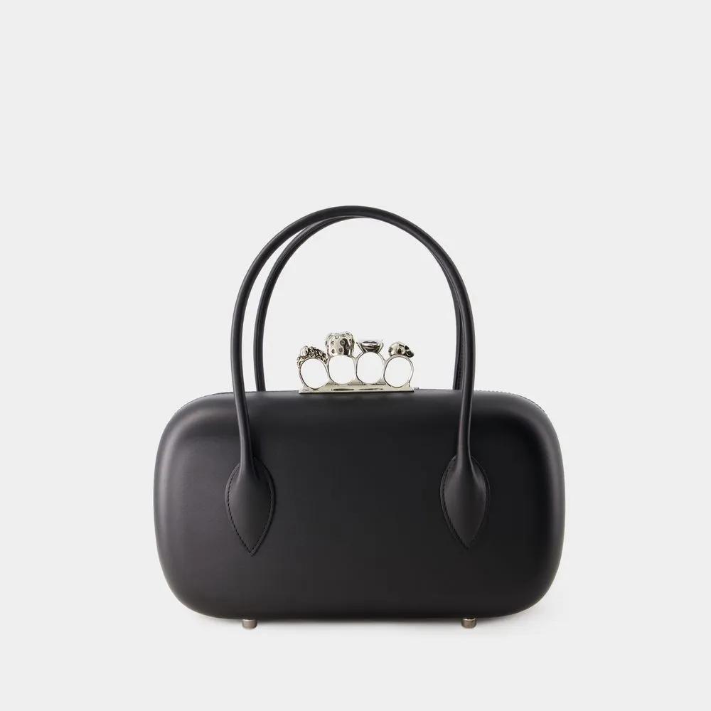 Alexander mcqueen Clutches The Reverse Clutch Leather Black in zwart