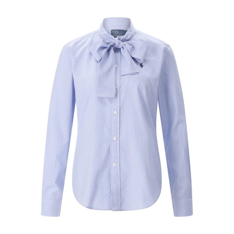 Polo Ralph Lauren Chemisier Hemdbluse aus Baumwolle blau