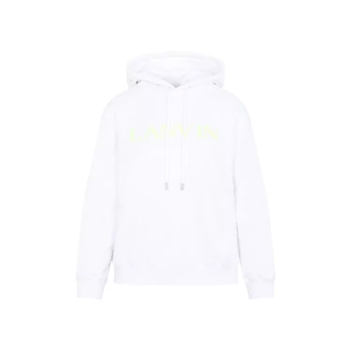 Lanvin White Cotton Classic Fit Hoodie With Logo White 