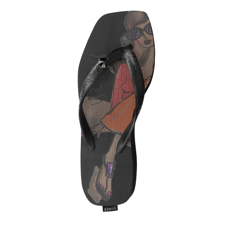 UZURII Flip Flops Zehentrenner Pink Rio schwarz(Image 3)