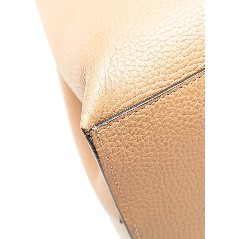 Gucci Schultertasche Large Leather Bamboo Daily Satchel braun