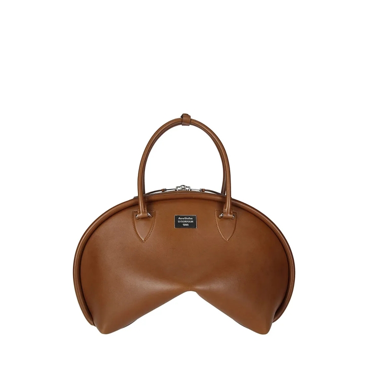 トートバッグ Acne Studios Curved Brown Handbag With Double Slider Zip Acne Studios Curved Brown Handbag With Double Slider Zip