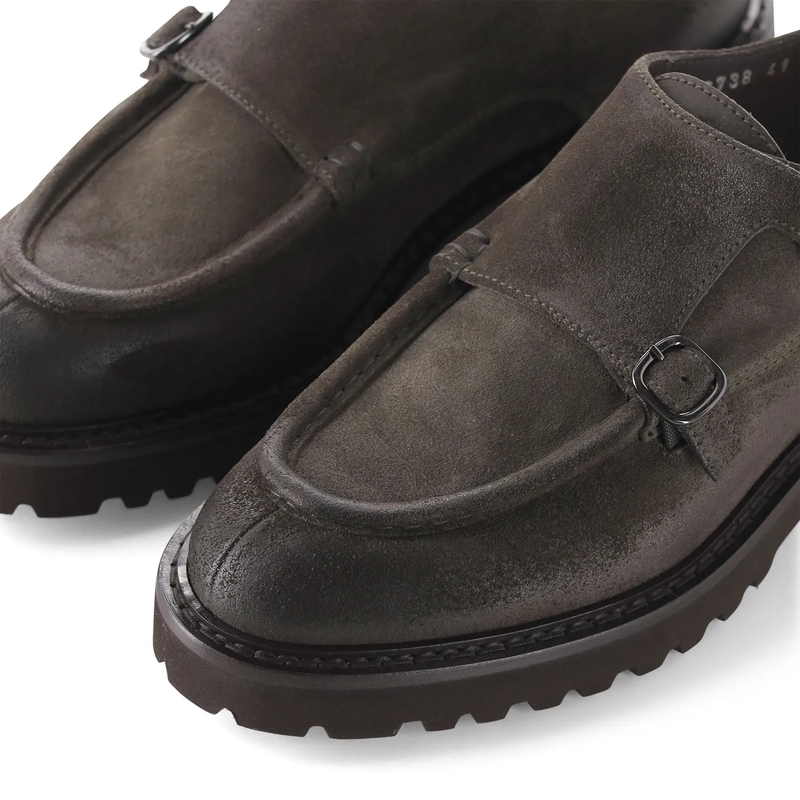 Doucal's Monkstraps Monks aus Leder grau(Image 4)
