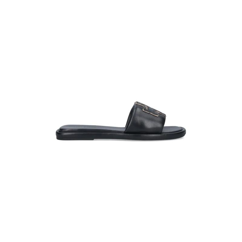Tory Burch Sandalen Double "T" Slide Sandals – Black Black