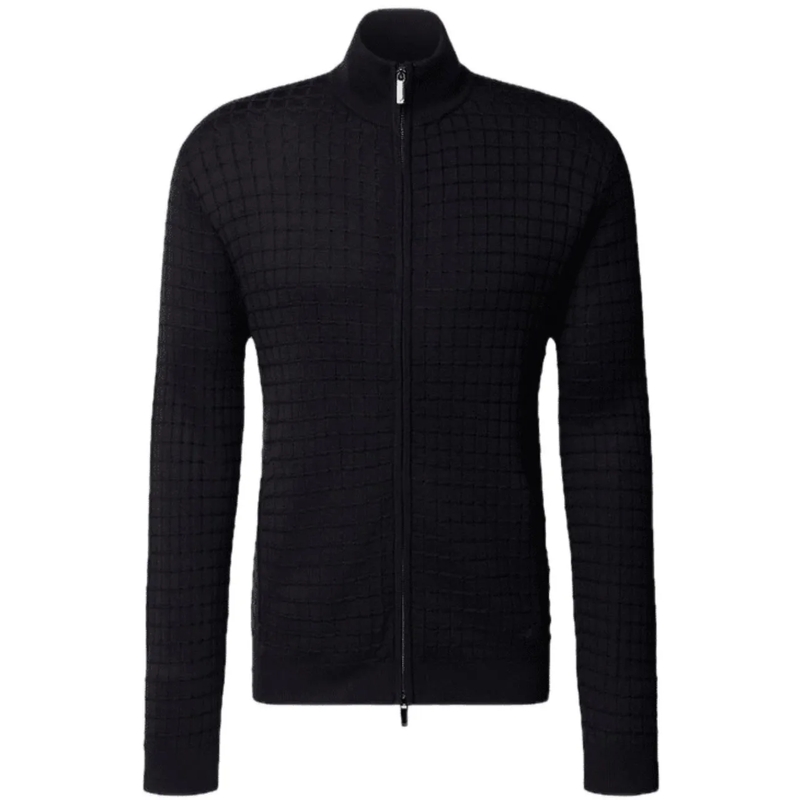 Emporio Armani Weste Patterned Stitch Full Zip Black schwarz