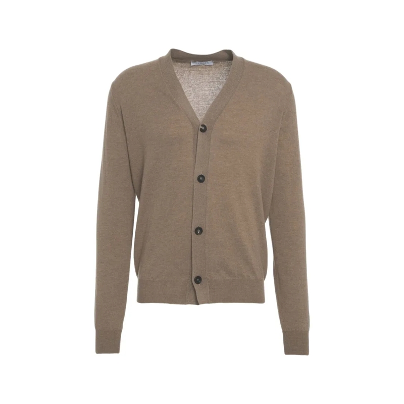 Gender Strickjacke V-Neck Cardigan With Timeless Button Closure And R Brown