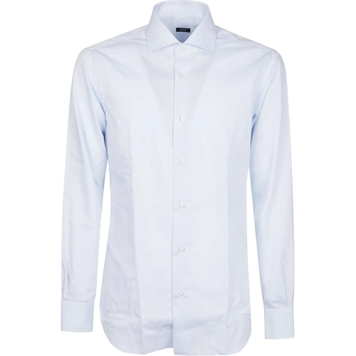 Barba Napoli Casual topjes Neck Shirt Blue blau