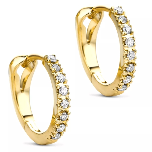 DIAMADA 0.11ct Diamond Creole Earring  14KT Yellow Gold Creole