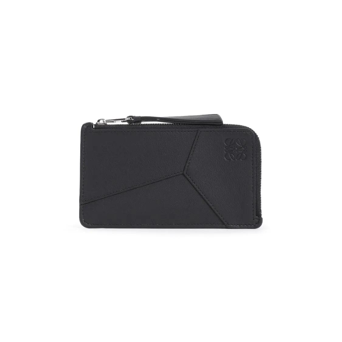 Loewe Portemonnaies - Puzzle Edge Coin Black Calfskin Card Holder - Gr. unisize - in Schwarz - für Damen