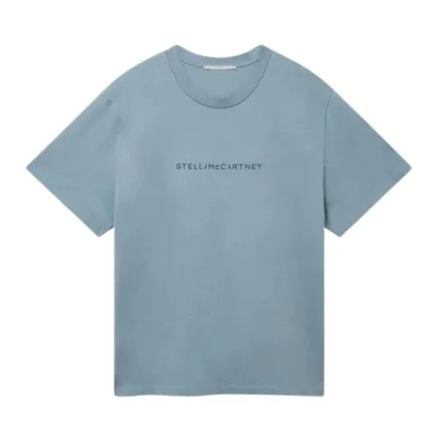 Stella McCartney T-shirts Relaxed-Fit T-Shirt With Logo Design Blue