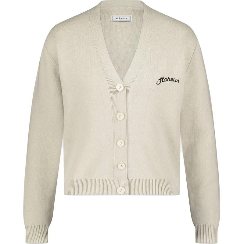 Flâneur Weste Signature Cardigan | Creme beige