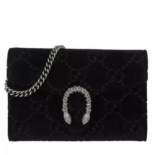 Gucci Dionysus GG Mini Chain Wallet Velvet Black Crossbody Bag