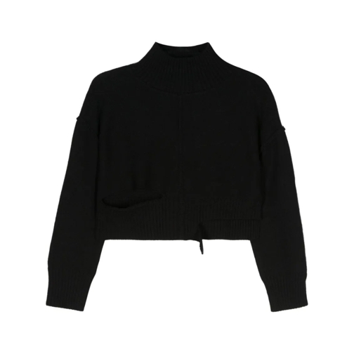 MM6 Maison Margiela Pullover Cropped Wool Sweater Black