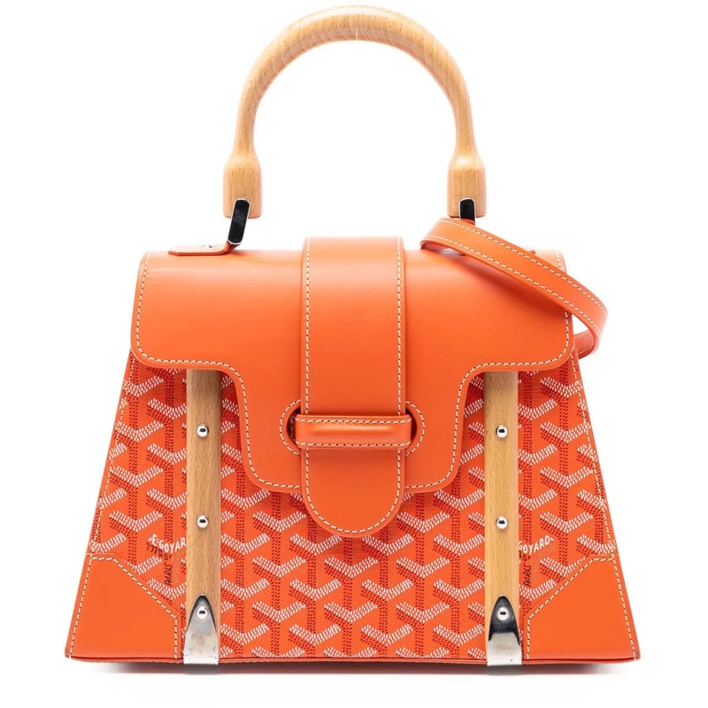 GOYARD Schultertasche Goyardine Saigon Structured PM orange