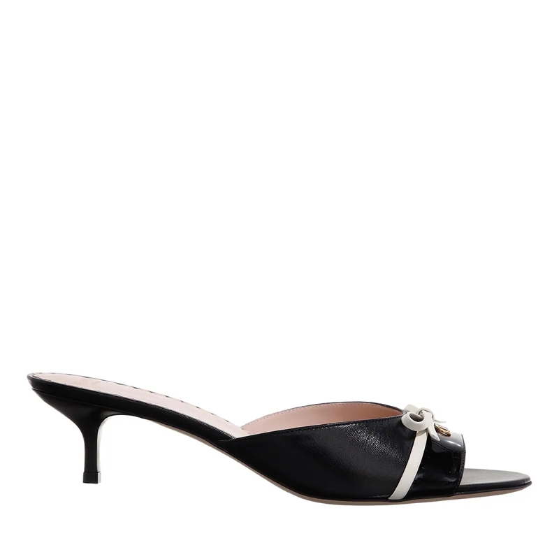 Valentino Garavani Mules Slide Bepointy Brass Logo Nero Ivory