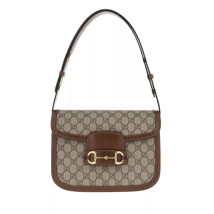 Gucci Horsebit 1955 Shoulder Bag GG Supreme Brown Schooltas