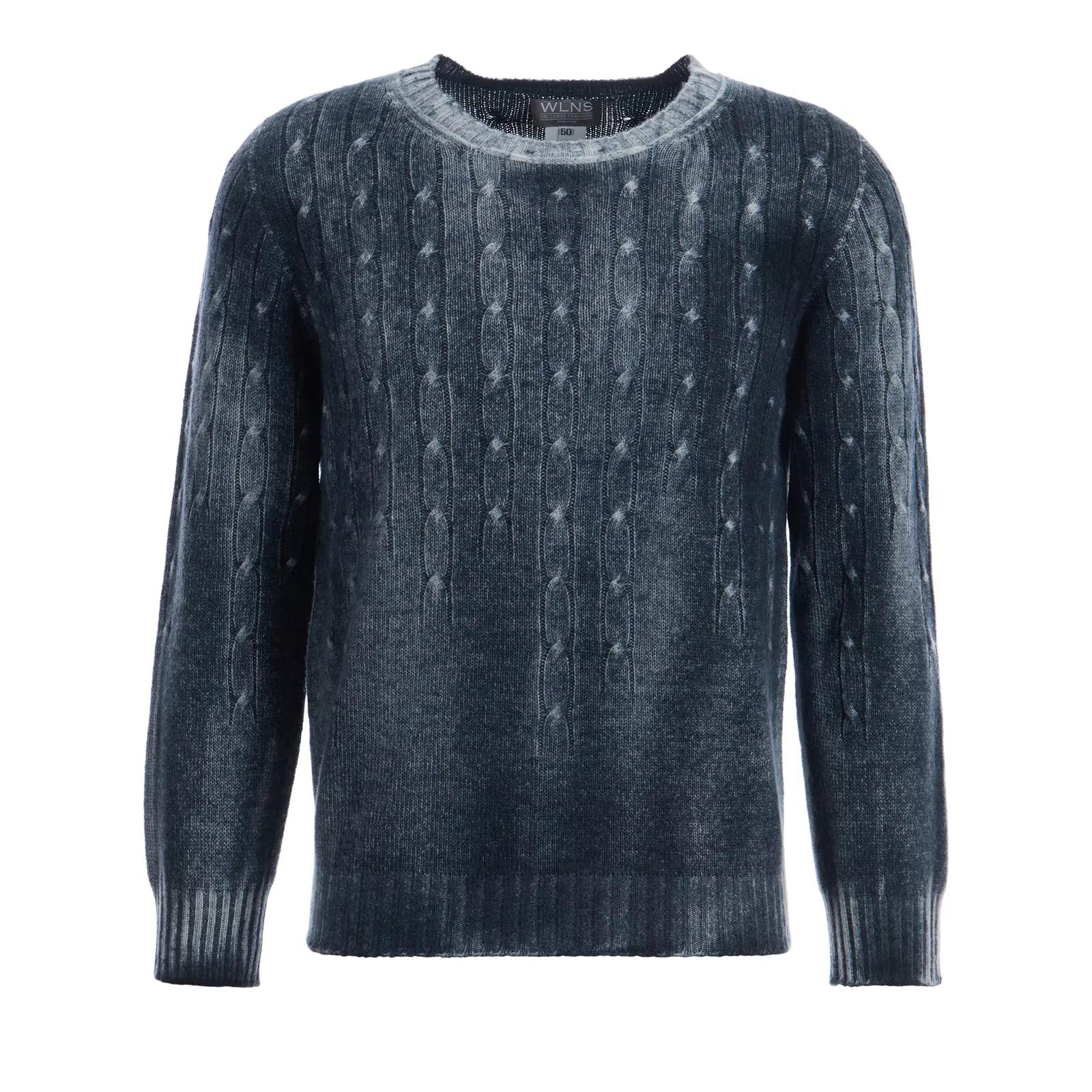 Thumbnail - WLNS WELLNESS CASHMERE - CREWNECK Zopf Pullover - Größe 48 - grau