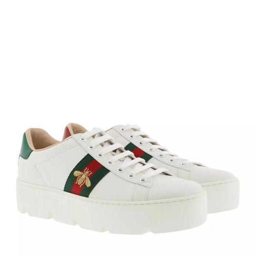 Gucci High Ace Embroidered Sneaker White/Red/Green Plateau Sneaker