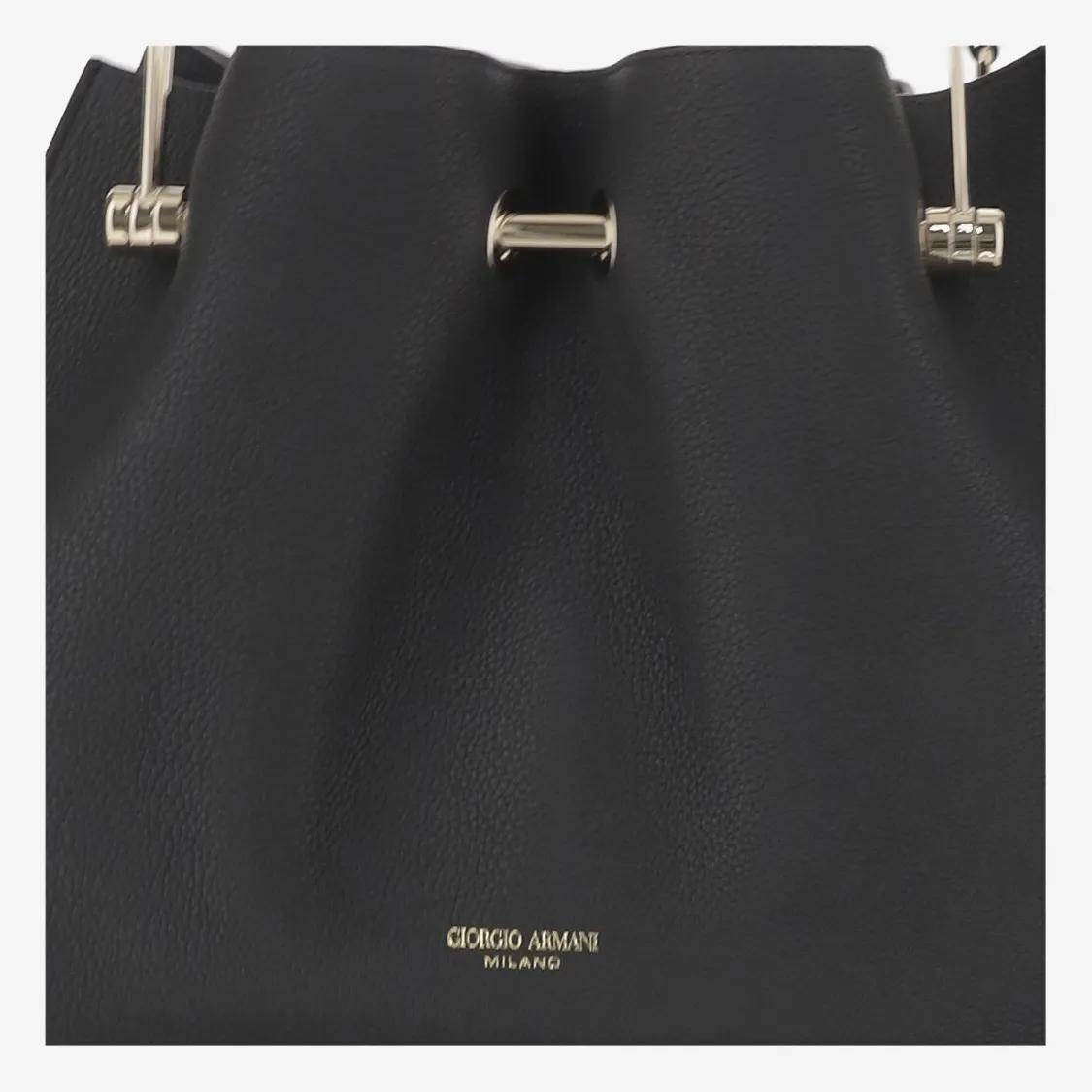 Giorgio Armani Shoppers & Totes Small Leather Shopper Bag in zwart