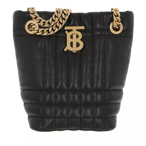 Burberry Mini Lola Bucket Bag Leather Black Borsa a secchiello