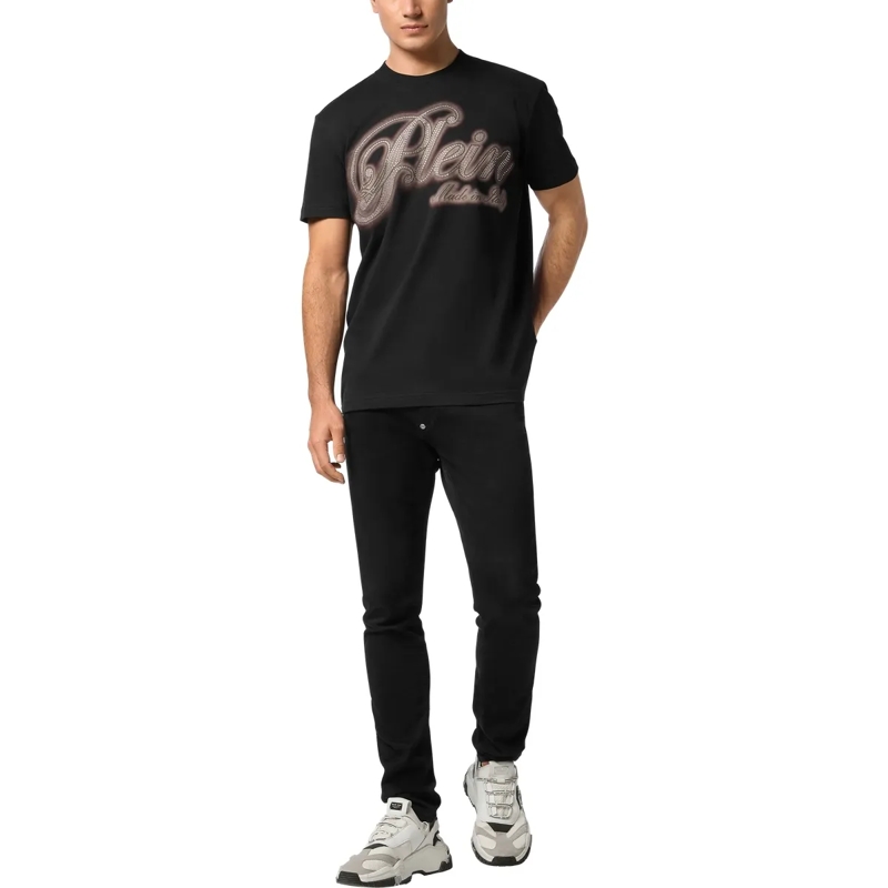 Philipp Plein T-Shirt T-Shirt Rundhalsausschnitt Ss Signature Verziert schwarz(Image 4)
