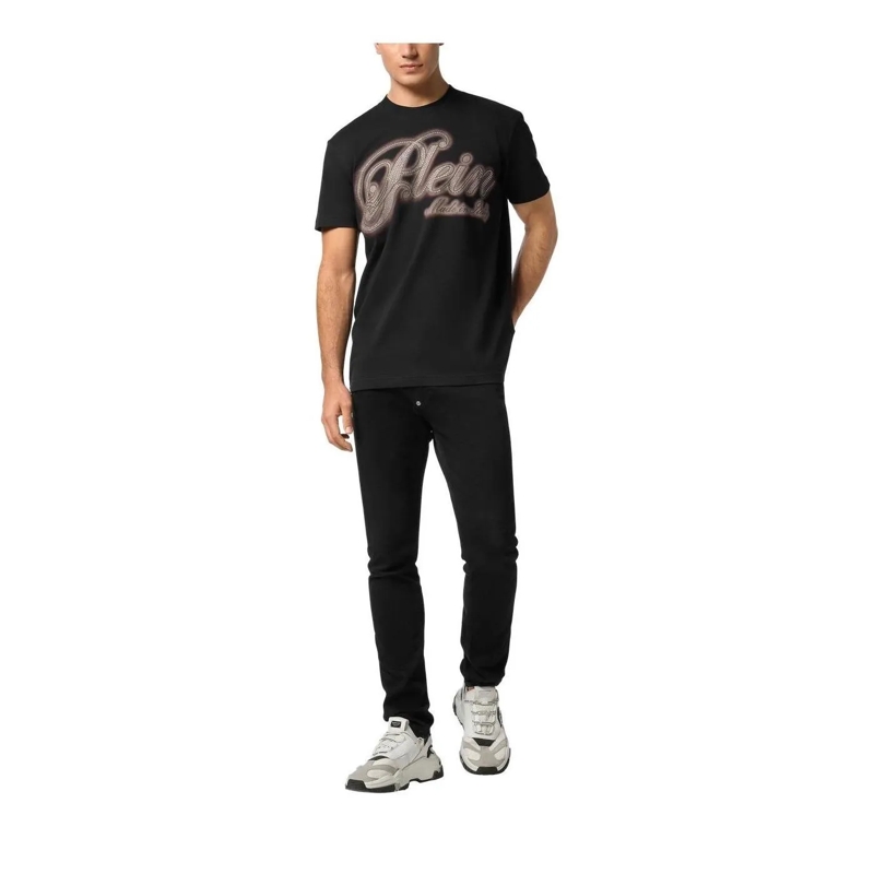 Philipp Plein T-Shirt T-Shirt Rundhalsausschnitt Ss Signature Verziert schwarz(Image 2)