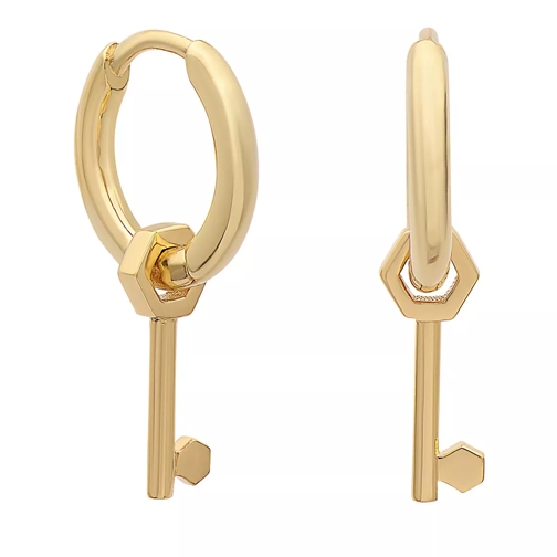 Rachel Jackson London Mini Key Huggie Hoop Earrings Ring