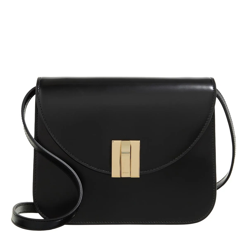 Bally Crossbody Bag Ollam Flap Black+Yelgold